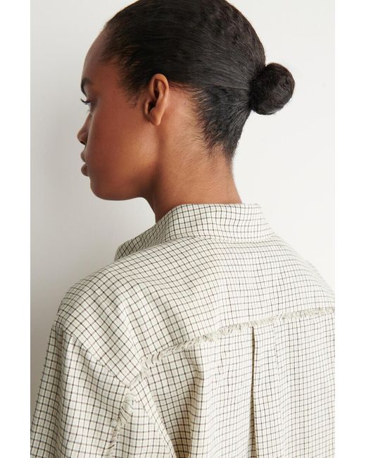COS Natural Fringed Checked Linen-Cotton Shirt