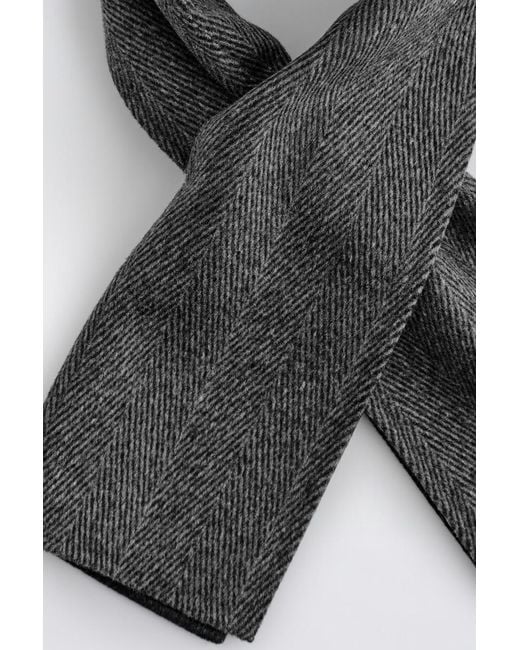 COS Black Double-Faced Wool Scarf for men