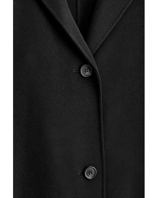 COS Black Double-Faced Wool Long Coat