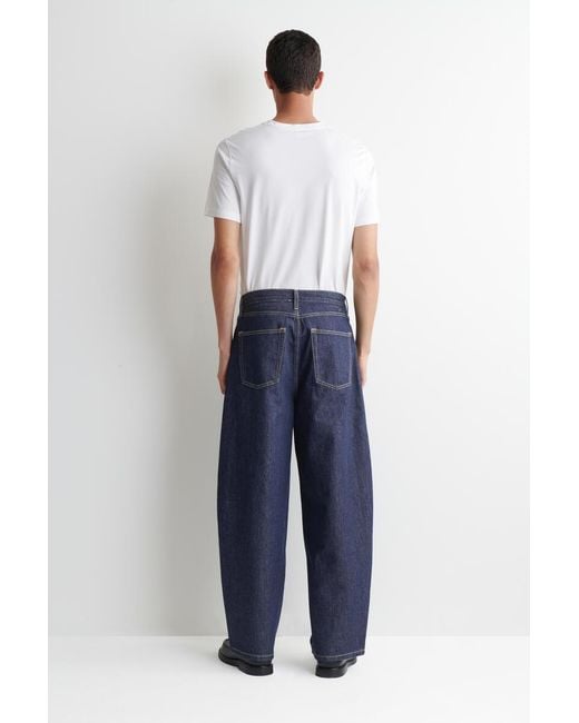 COS Blue Mallow Relaxed-Fit Barrel-Leg Jeans for men