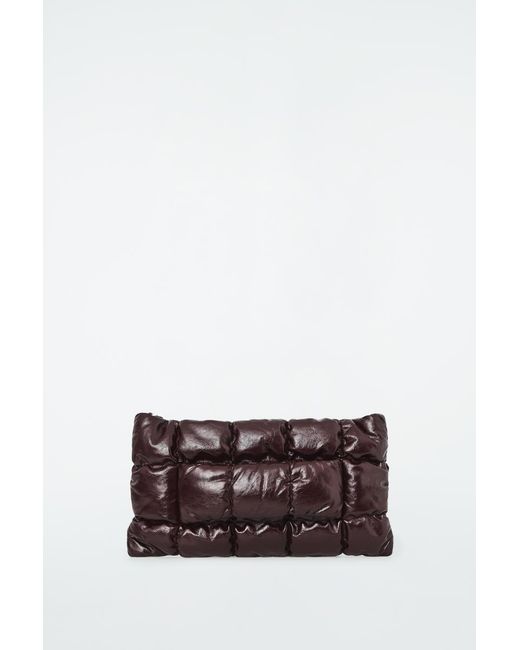 COS White Pillow Quilted Clutch Bag - Leather
