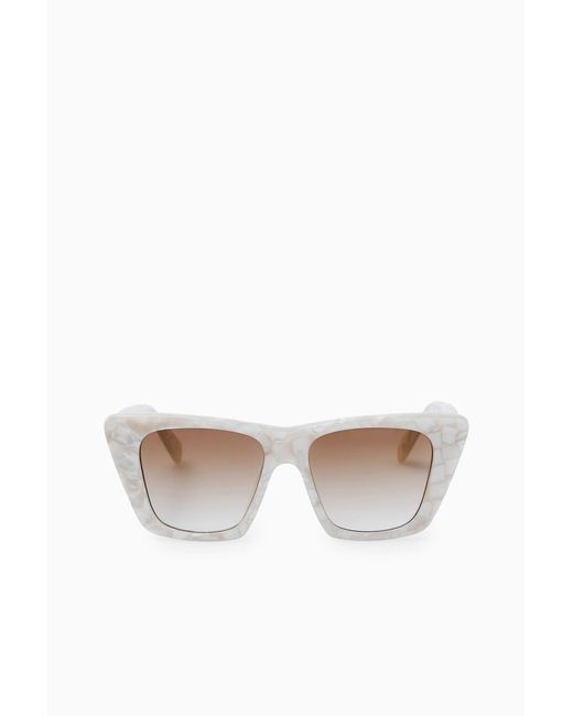 COS White Oversized Cat-eye Sunglasses