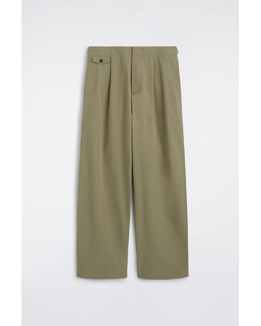 COS Green Pocket-Detail Relaxed-Fit Wide-Leg Pants for men