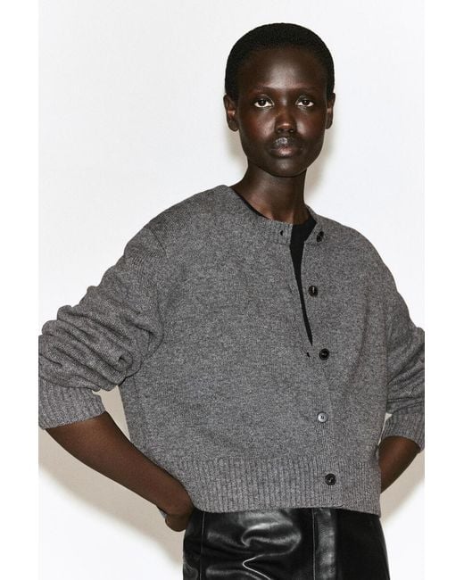 COS Gray Merino Wool Cardigan