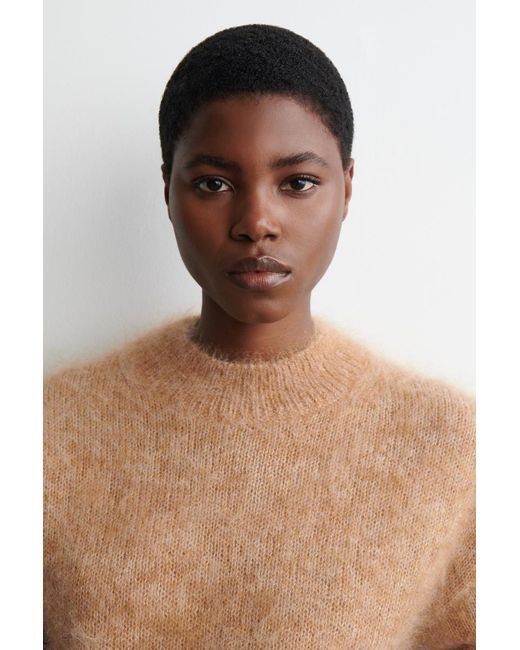 COS Natural Mohair-Wool Crew-Neck Sweater