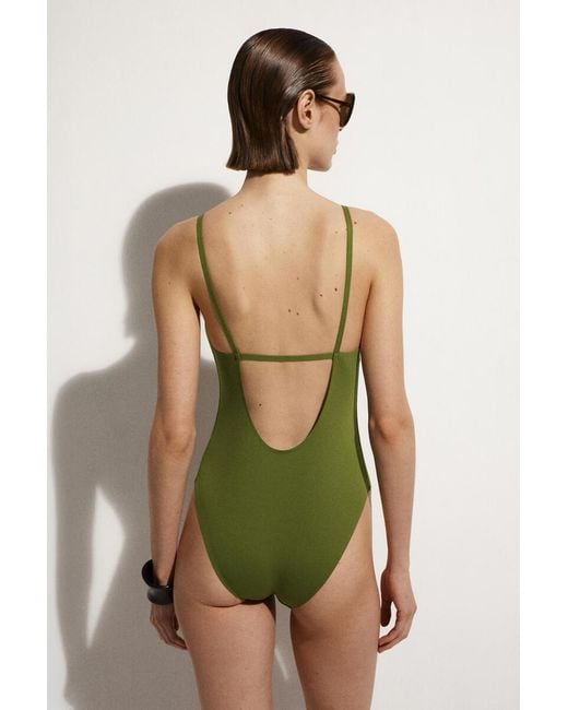 COS Green Bonded Swimsuit