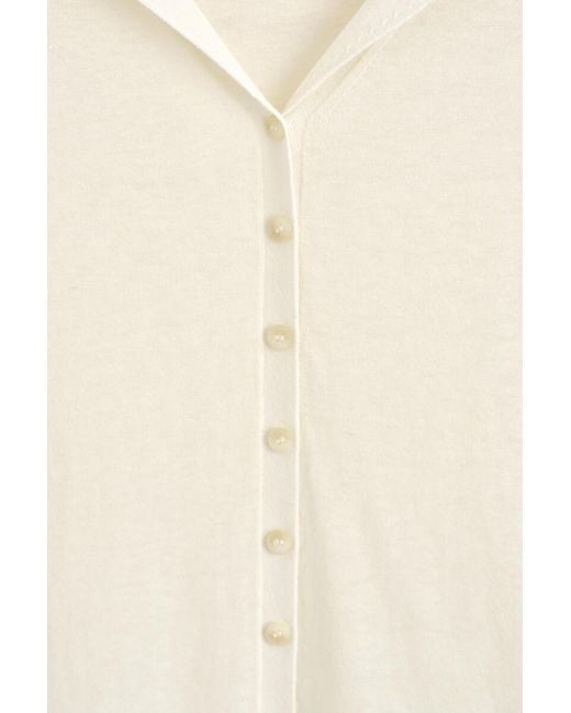 COS Natural Sailor-Collar Knitted Cotton-Silk Shirt