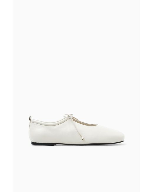 COS White Lace-up Ballet Flats