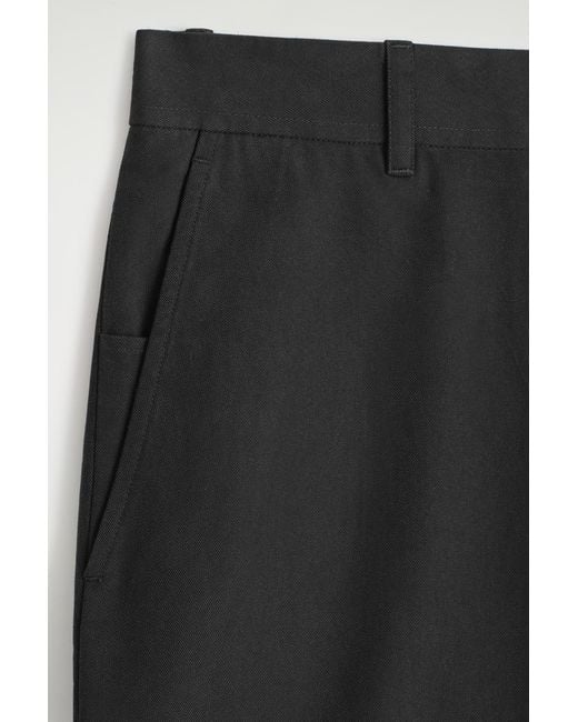 COS Black Cotton Regular-Fit Straight-Leg Chinos for men