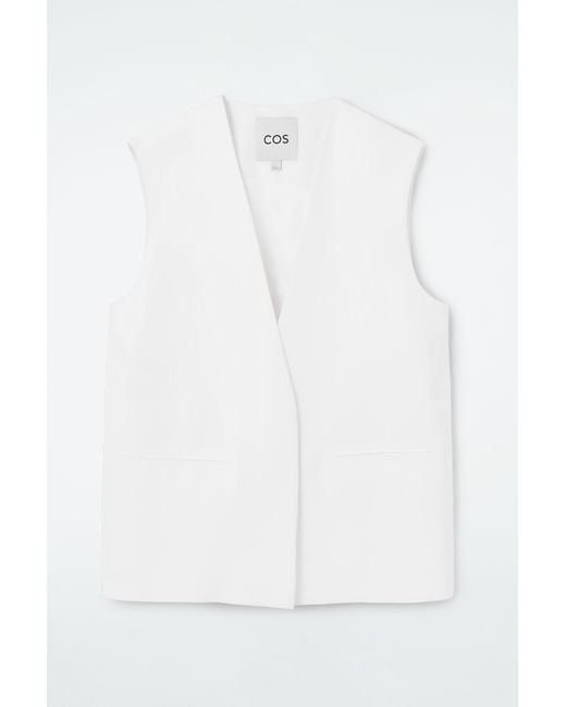 COS White Clean Wrap-front Waistcoat