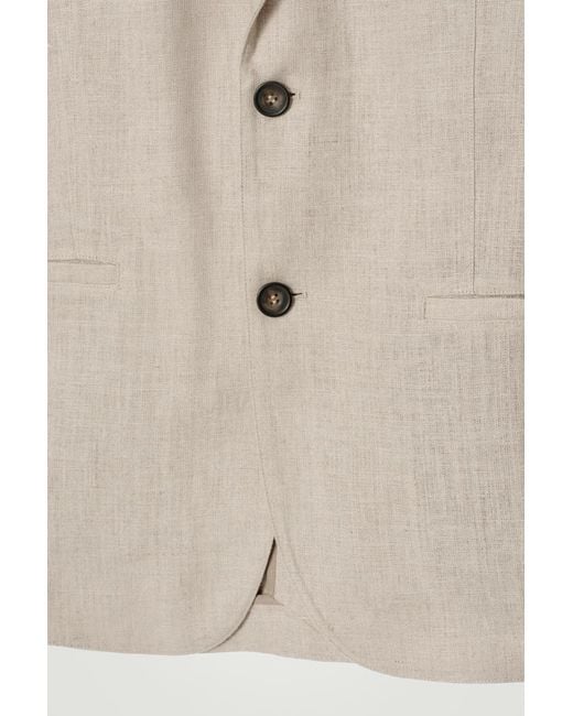 COS Natural Single-Breasted Linen Blazer for men