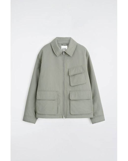 COS Green Padded Nylon Utility Jacket for men