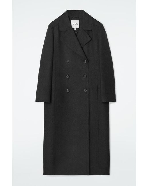 COS Black Longline Wool Pea Coat