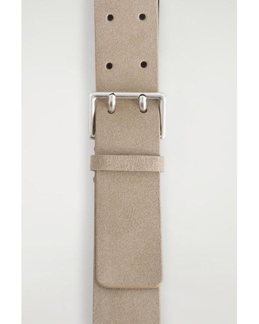 COS Natural Double-prong Suede Belt