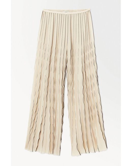 COS Natural The Pleated Chiffon Pants