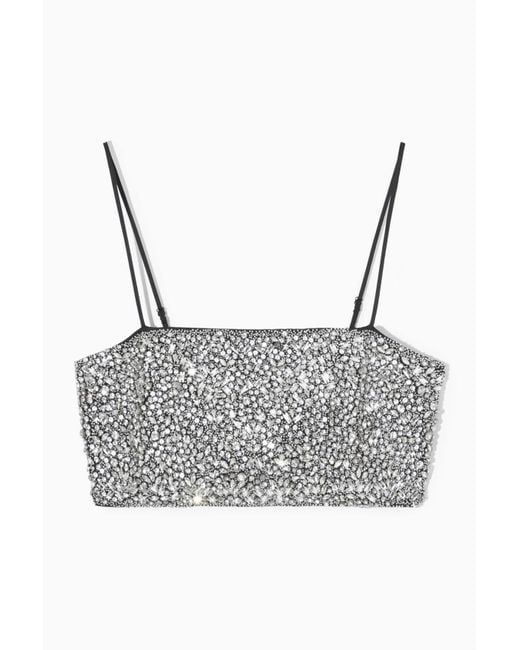 COS Gray Crystal-embellished Bustier