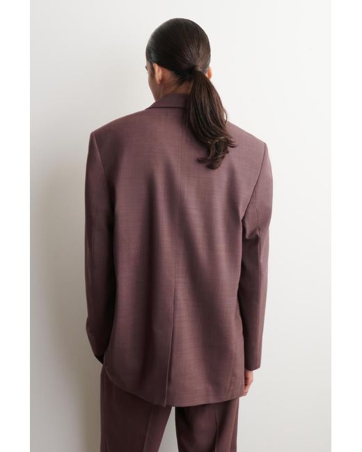 COS Purple Shawl-Collar Wool Blazer