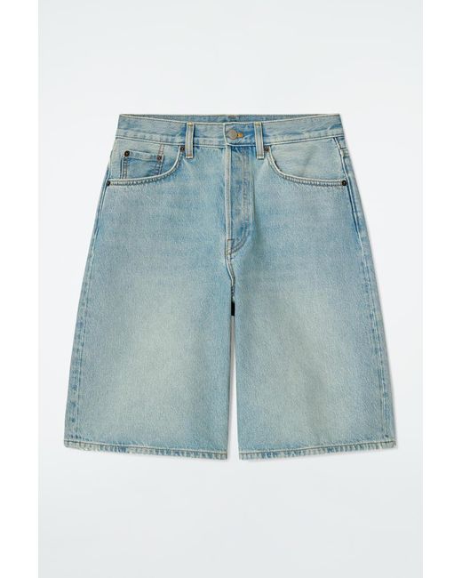 COS Blue Longline Denim Shorts