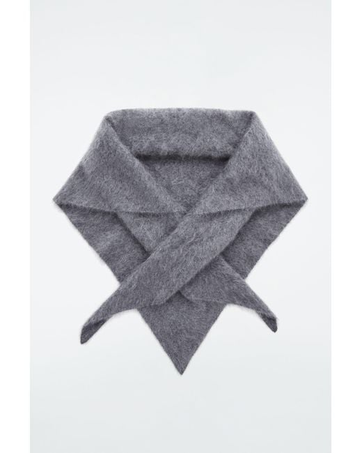 COS Gray Pure Brushed-cashmere Triangle Scarf