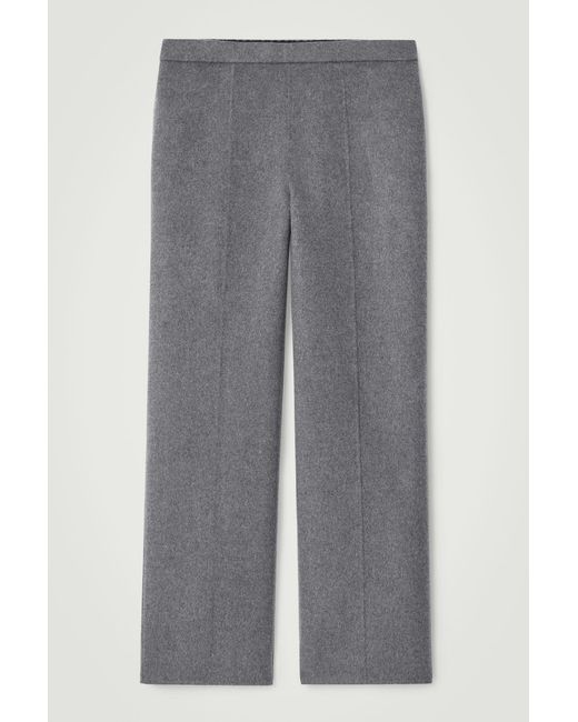 COS Gray Double-faced Wool Straight-leg Trousers for men