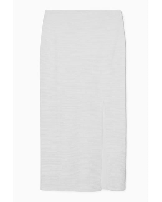 COS White Textured Pencil Skirt