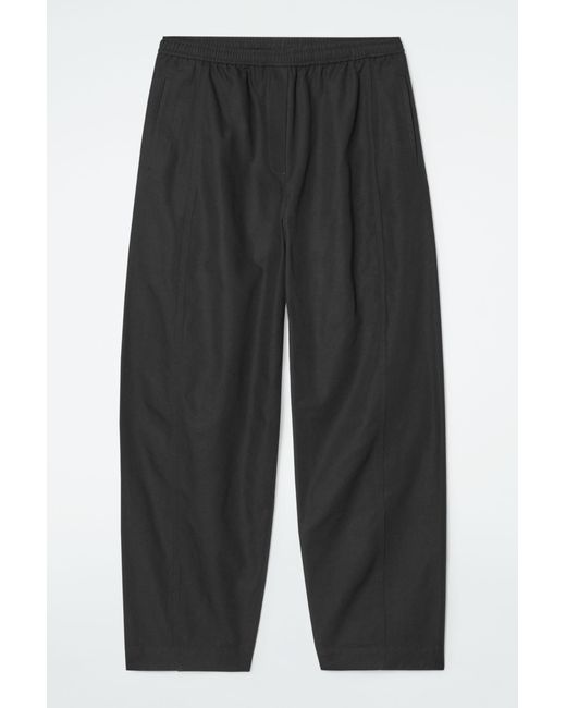 COS Gray Barrel-leg Cotton Trousers