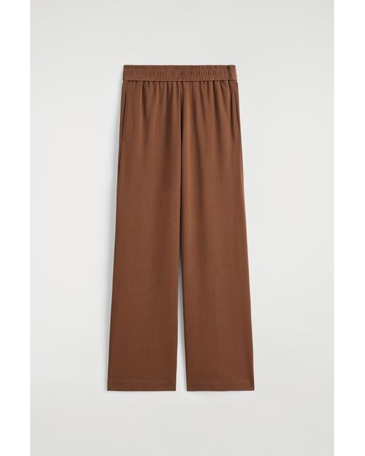 COS Brown Fluid Jersey Joggers