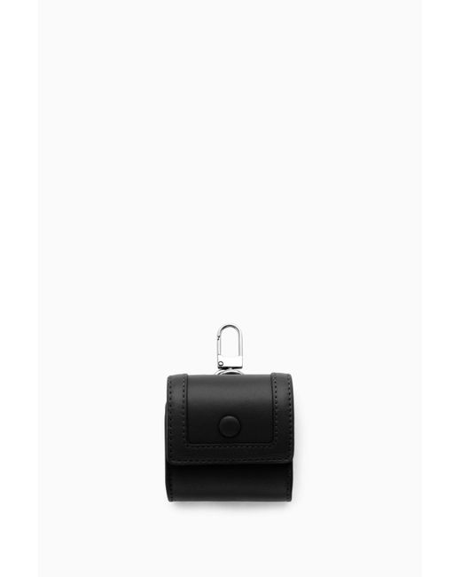 COS Black Leather Airpods Case for men