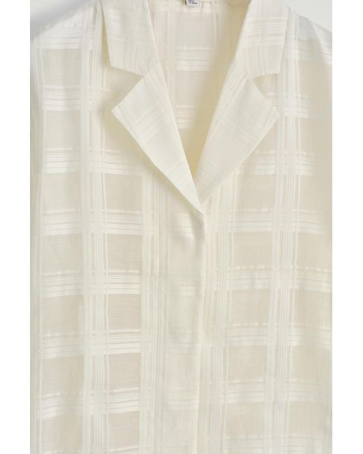 COS White Sheer Checked Resort Shirt
