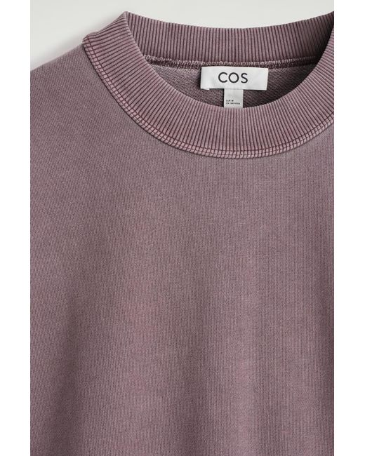 COS Purple Relaxed Washed-Cotton Sweatshirt for men