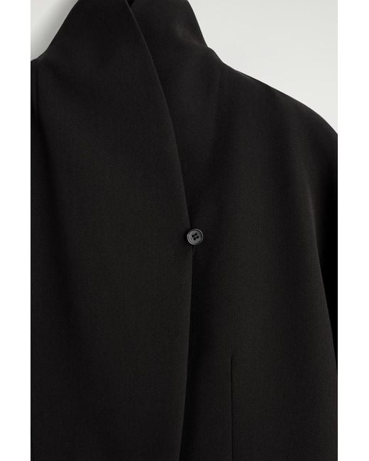 COS Black Shawl-Collar Wool-Blend Blazer