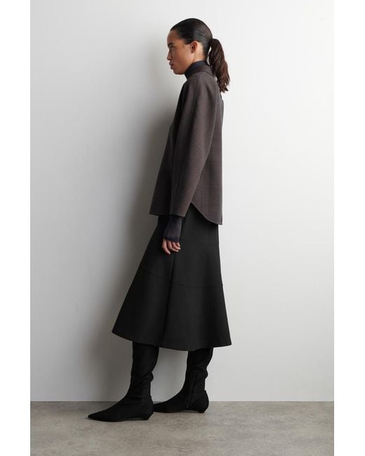 COS Black Rounded Wool-Blend Shirt