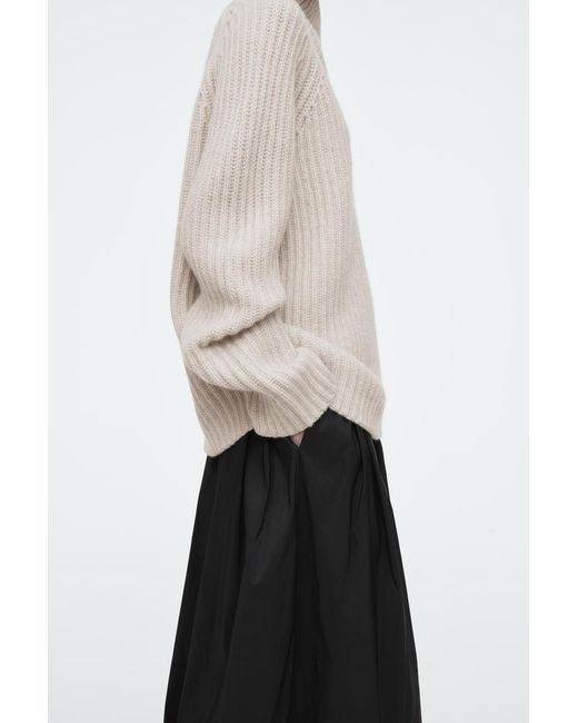 COS White Wrap-collar Pure Cashmere Sweater