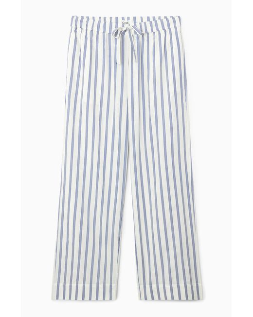 COS White Striped Poplin Pajama Pants