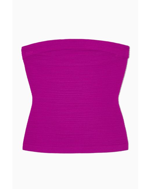 COS Purple Textured Bandeau Top