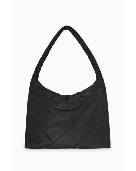 COS Black Oversized Diamond-quilted Bag