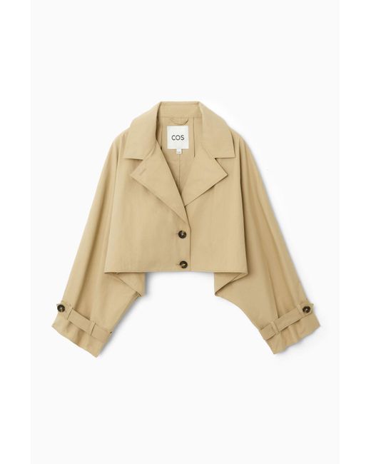 COS Natural Cropped Hybrid Trench Coat
