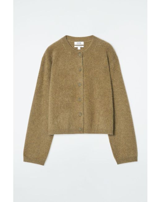 COS Pure Brushed-cashmere Cardigan in Natural | Lyst