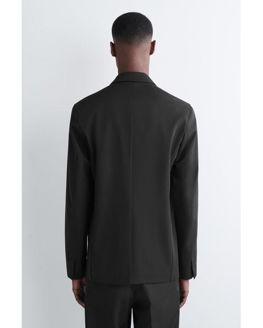 COS Black Slim Unstructured Tech-Twill Blazer for men