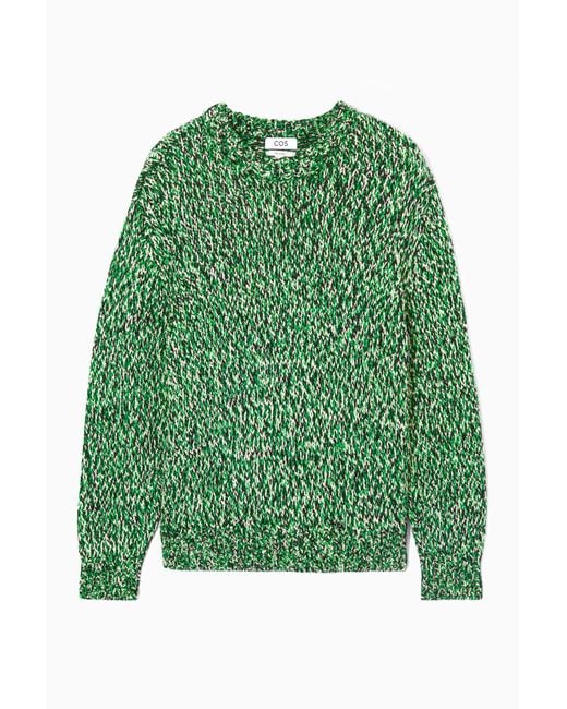 COS Green Tri-tone Wool Crew-neck Sweater for men