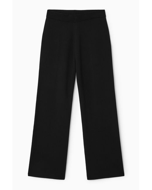 COS Black Double-faced Knitted Pants