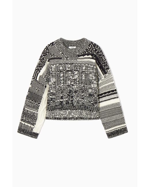 COS Black Fair Isle Wool And Cashmere Sweater