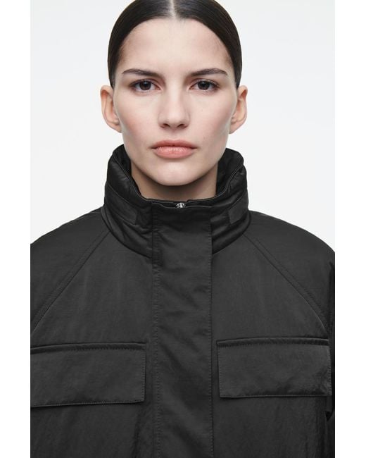 COS Black Waisted Utility Jacket