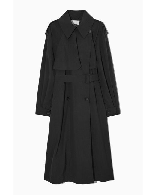 COS Oversized Lightweight Trench Coat in Black Lyst