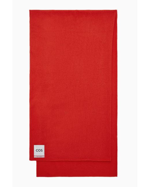 COS Red Pure Cashmere Scarf