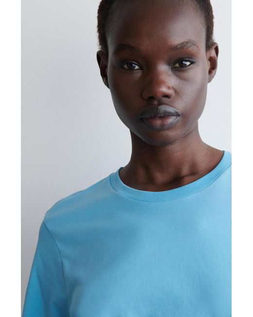 COS Blue Crew-neck Cotton T-shirt