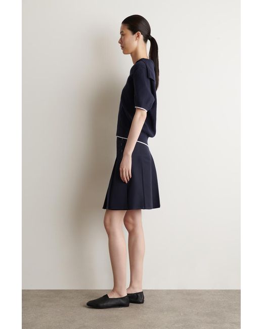 COS Blue Sailor-Collar Knitted Top