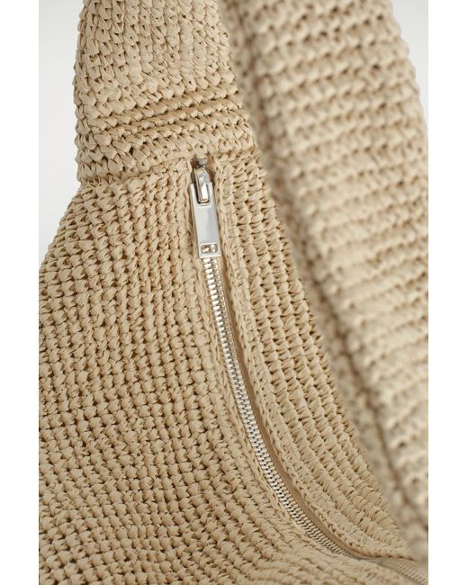 COS Metallic Slouchy Tote Bag - Raffia