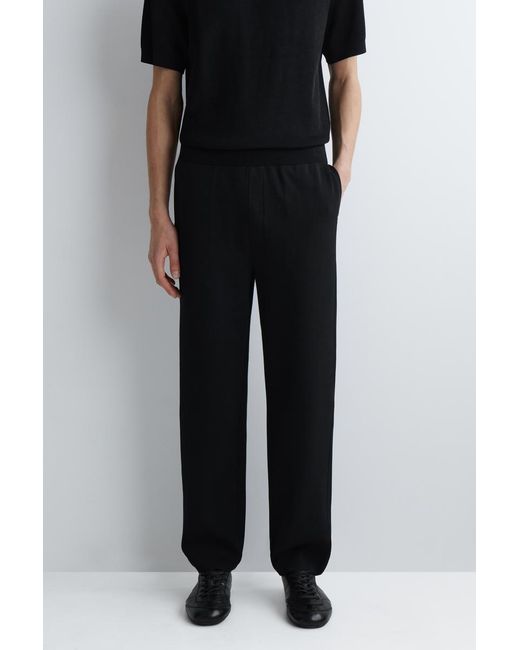 COS Black Double-Faced Regular-Fit Straight-Leg Joggers for men