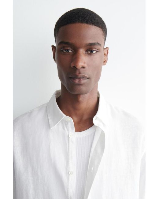 COS White Wide Oversized Cotton Oxford Shirt for men